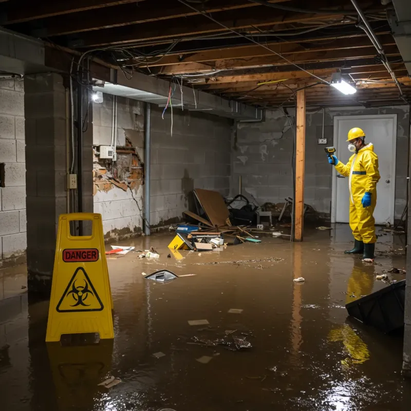 Flooded Basement Electrical Hazard in Kill Devil Hills, NC Property